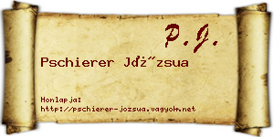 Pschierer Józsua névjegykártya